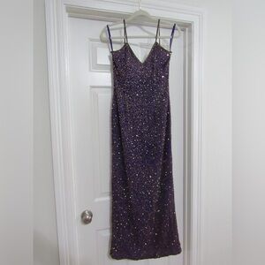 Vintage Laurence Kazar 100% Silk Beaded Gown